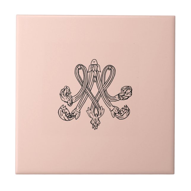 Azulejo Marie Antoinette – Monogramm – Monogram initials (Frente)