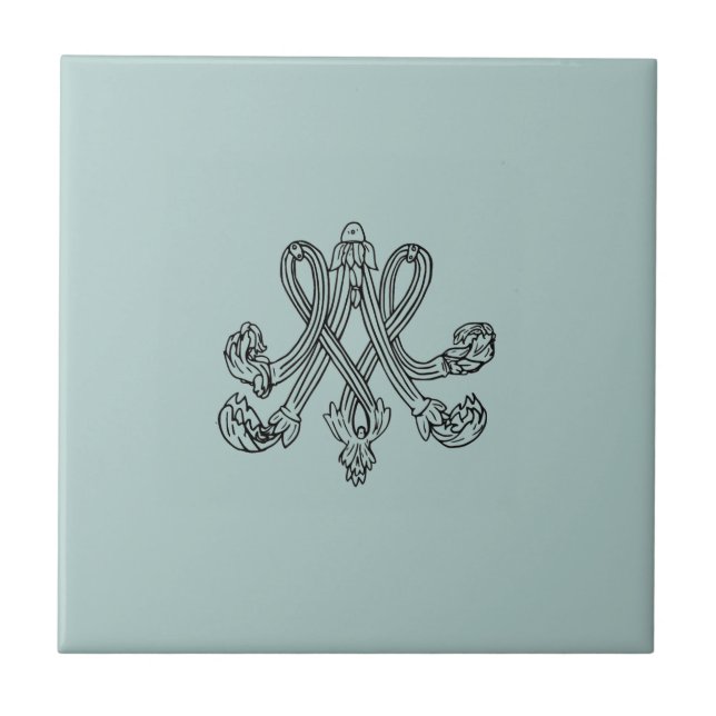 Azulejo Marie Antoinette – Monogramm – Monogram initials (Frente)