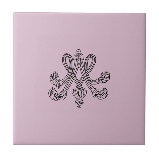 Azulejo Marie Antoinette – Monogramm – Monogram initials (Frente)