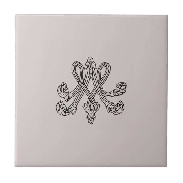 Azulejo Marie Antoinette – Monogramm – Monogram initials (Frente)