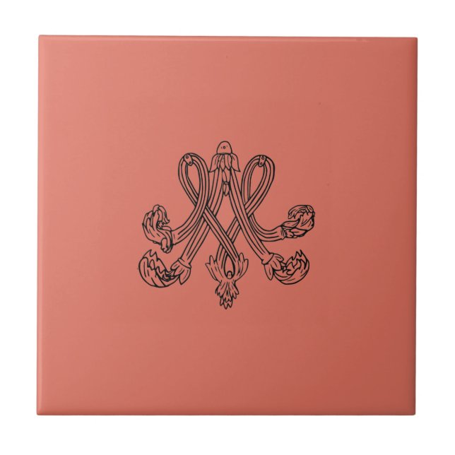Azulejo Marie Antoinette – Monogramm – Monogram initials (Frente)