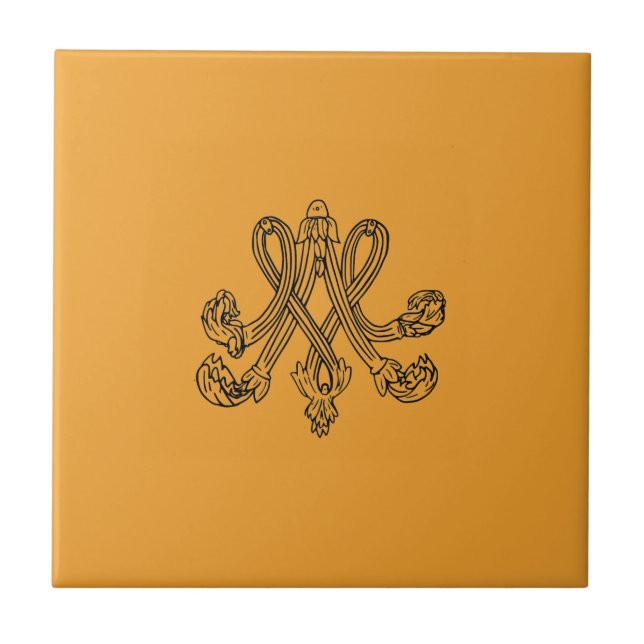 Azulejo Marie Antoinette – Monogramm – Monogram initials (Frente)