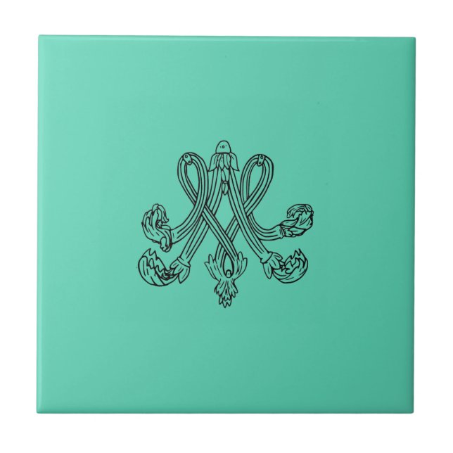 Azulejo Marie Antoinette – Monogramm – Monogram initials (Frente)