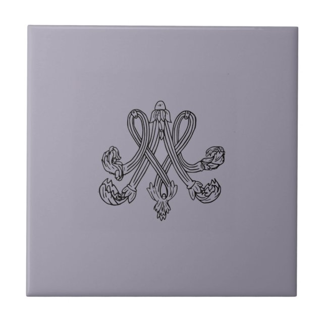 Azulejo Marie Antoinette – Monogramm – Monogram initials (Frente)