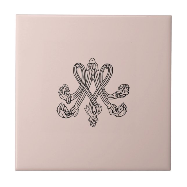 Azulejo Marie Antoinette – Monogramm – Monogram initials (Frente)