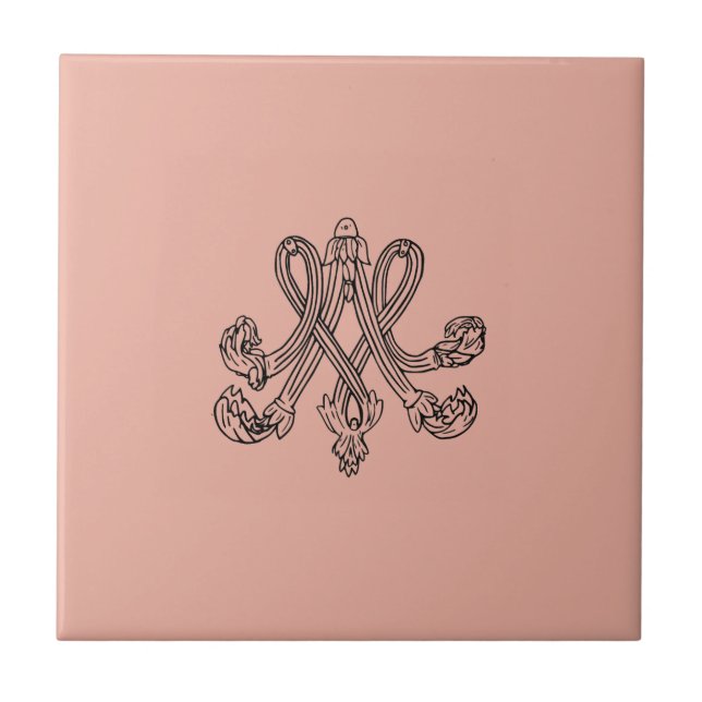 Azulejo Marie Antoinette – Monogramm – Monogram initials (Frente)
