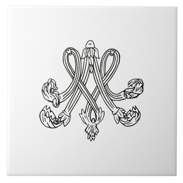 Azulejo Marie Antoinette – Monogramm – Monogram initials (Frente)