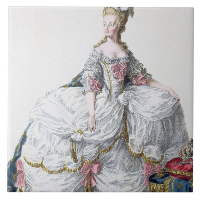 Azulejo Marie Antonieta (1752-93) de 'DES Estam de Receuil (Frente)