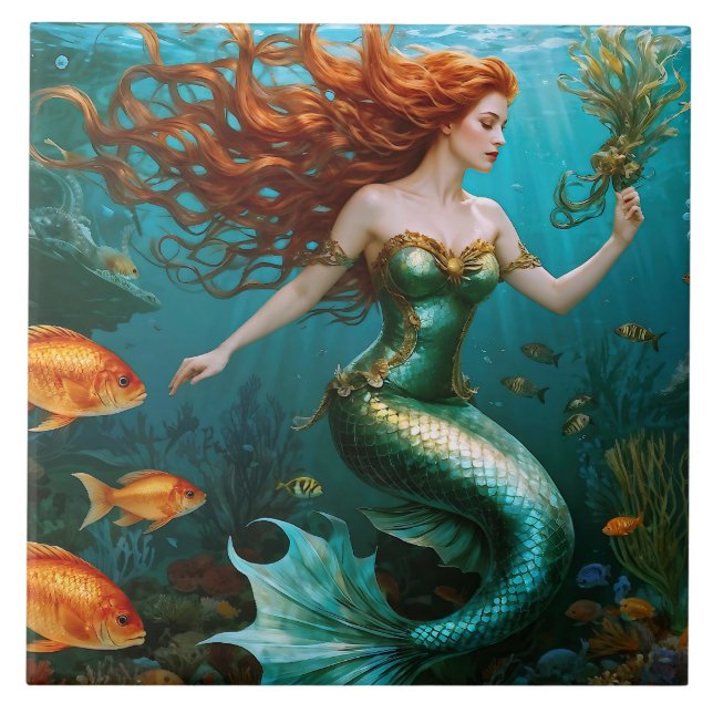 Azulejo "Marielle" V2 - Hermosa sirena bailarina (Frente)