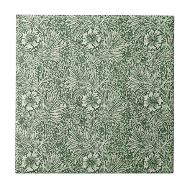 Azulejo Marigold de William Morris, Flores de jardín vinta (Frente)