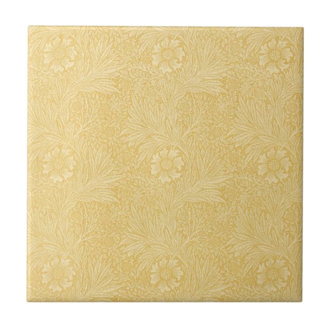 Azulejo Marigold de William Morris, Flores de jardín vinta (Frente)