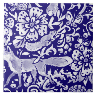 Azulejo Marihuana Azul de la Marina Zorra animal abajo a l