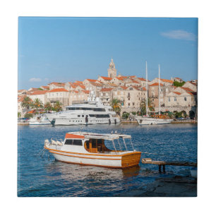 Azulejo Marina de la ciudad de Korcula - Dalmacia, Croacia