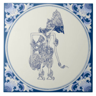 Azulejo Marioneta De Sombra Holandés-Indonesia Delft Blauw