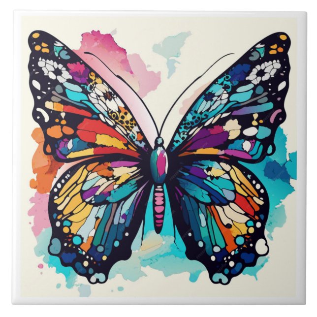 Azulejo Mariposa abstracta (Frente)