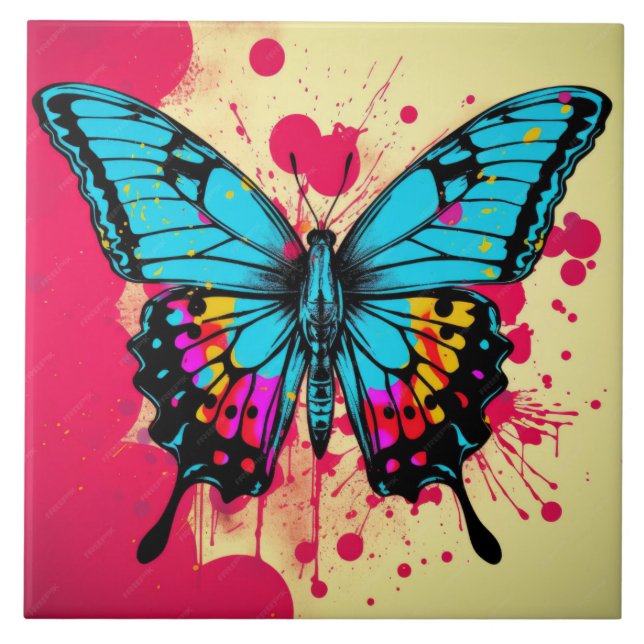Azulejo Mariposa abstracta (Frente)
