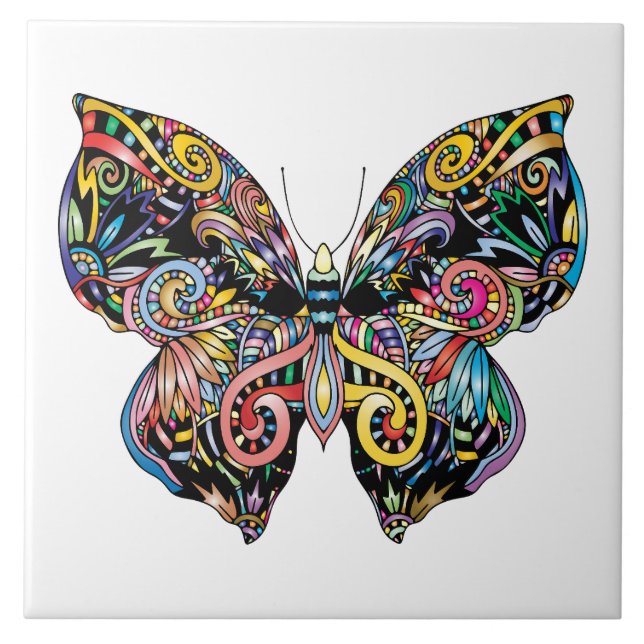 Azulejo Mariposa abstracta (Frente)