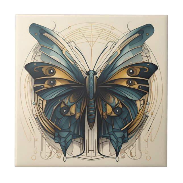 Azulejo Mariposa Art Deco (Frente)