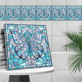Azulejo Mariposa - arte de mosaico azul