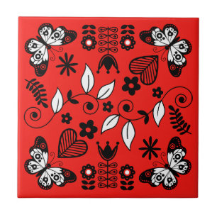 Azulejo Mariposa Arte folclórico escandinavo