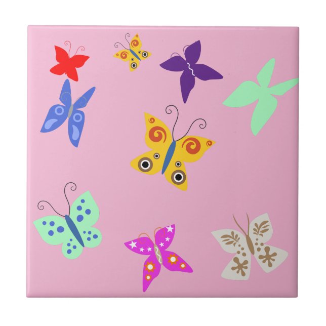 Azulejo Mariposa colorida (Frente)