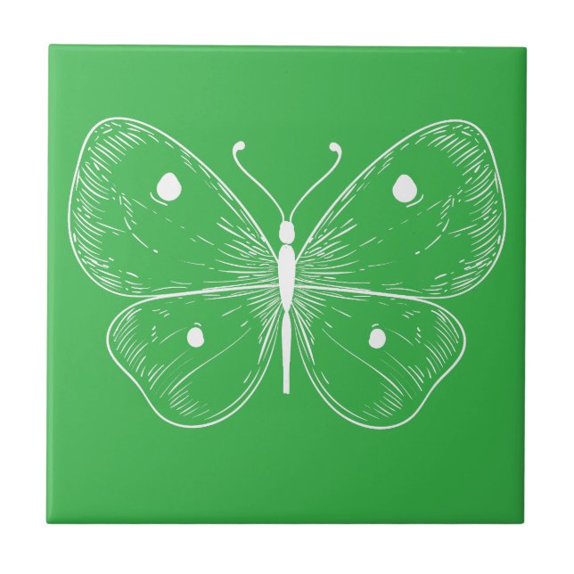 Azulejo Mariposa de Boceto Delicado (Frente)