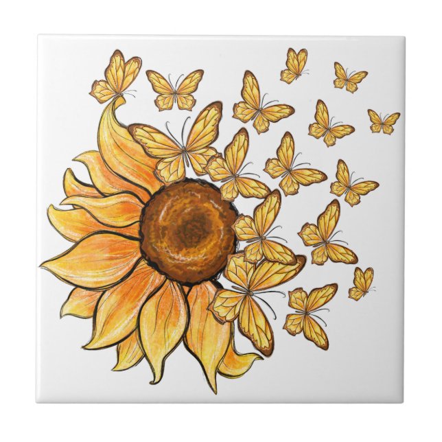 Azulejo Mariposa de girasol (Frente)