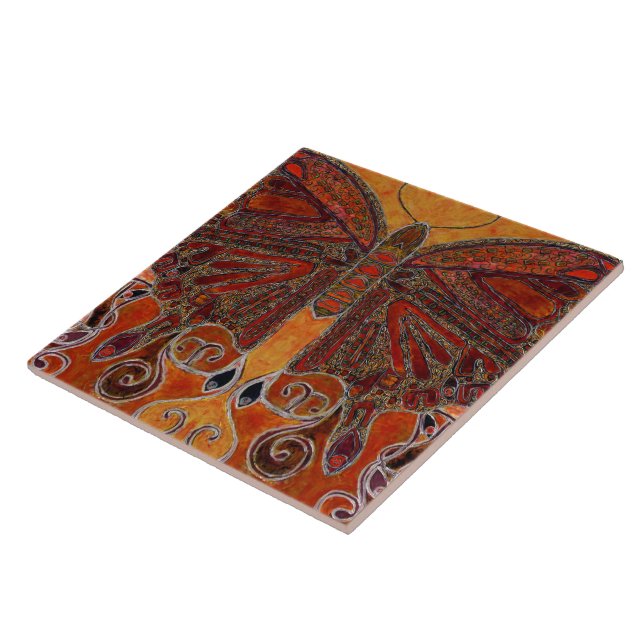 Azulejo Mariposa de Nouveau del arte (pintura) (Lado)