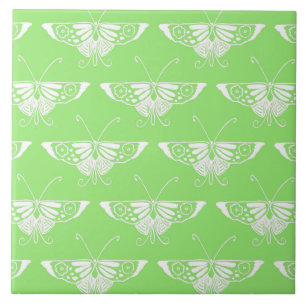 Azulejo Mariposa estilizada Deco - verde lima