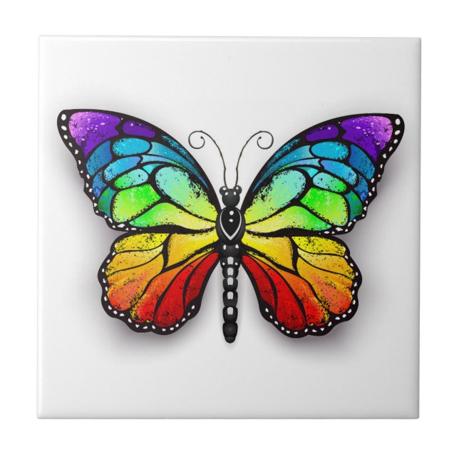 Azulejo Mariposa monarca arcoíris (Frente)