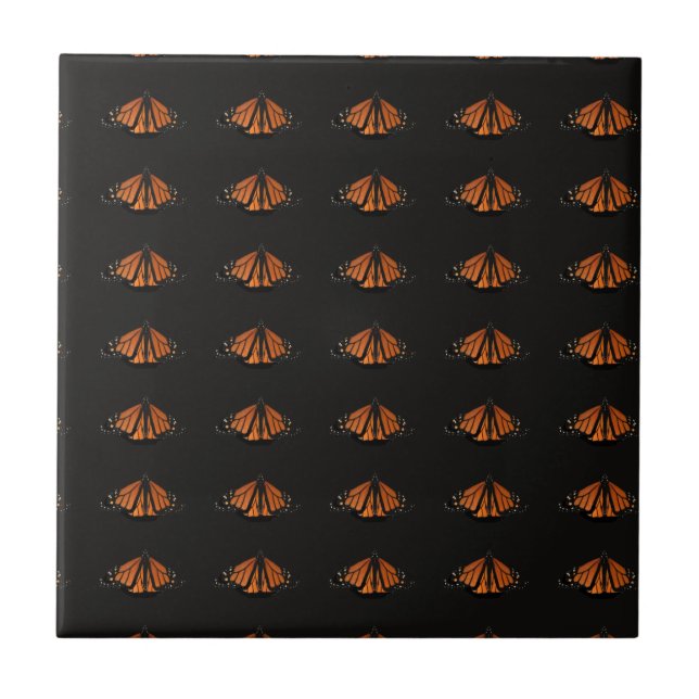 Azulejo Mariposa monarca en la llave del Naranja (Frente)