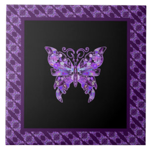 Azulejo Mariposa morada 31 Mosaico cerámico