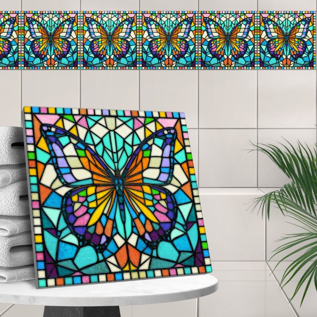Azulejo Mariposa Mosaica Colorida (Subido por el creador)