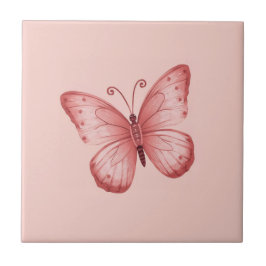 Azulejo Mariposa Rosa Caprichosa