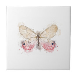 Azulejo Mariposa rosa y crema