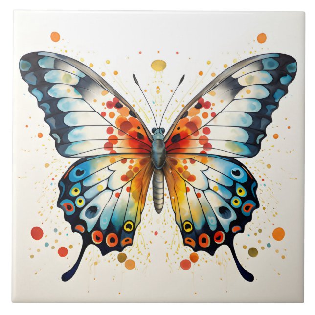 Azulejo Mariposa vibrante  (Frente)