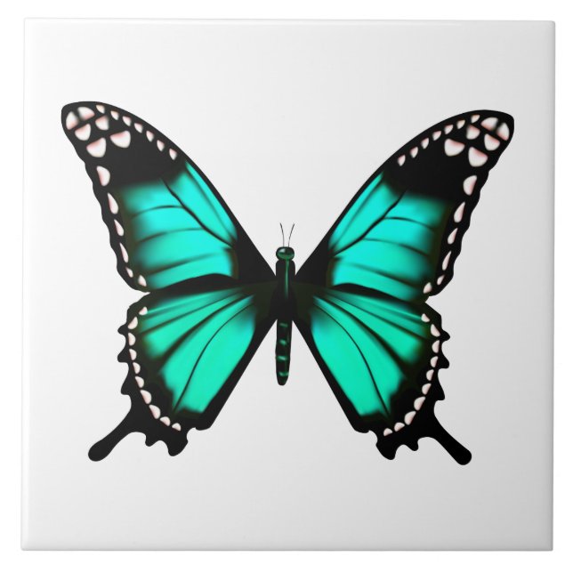 Azulejo mariposa vibrante del color (Frente)
