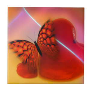 Azulejo Mariposa y corazón