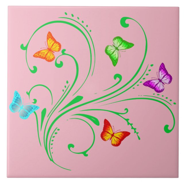 Azulejo Mariposas coloridas (Frente)