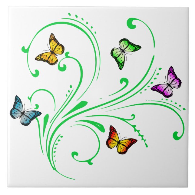 Azulejo Mariposas coloridas (Frente)