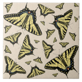 Azulejo Mariposas de cereal de cola de cereal amarillo del