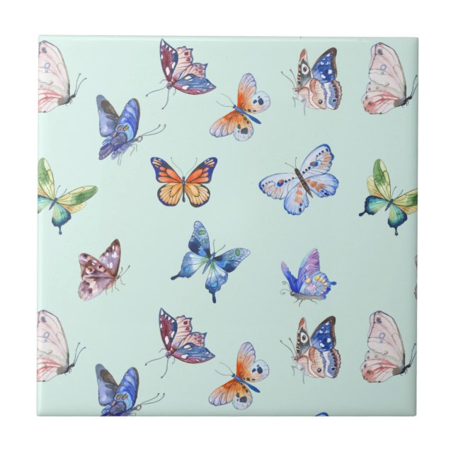 Azulejo Mariposas de color mixto (Frente)