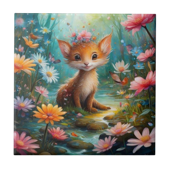 Azulejo Mariposas de hongos mágicos (Frente)