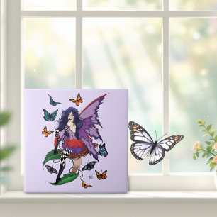 Azulejo Mariposas de hongos morados