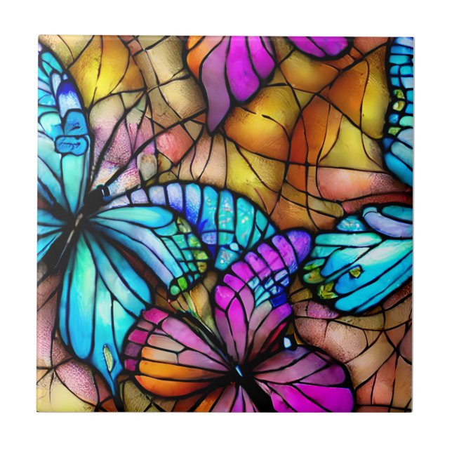 Azulejo Mariposas de vidrio templado (Frente)