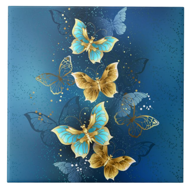 Azulejo Mariposas doradas (Frente)