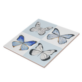 Azulejo Mariposas sobre una tela cerámica ( 3 )