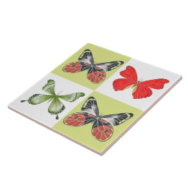 Azulejo Mariposas sobre una tela cerámica ( 6 )
