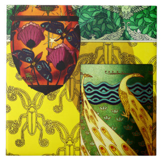 Azulejo Mariposas y cachorros y mosaico de cerámica de pav