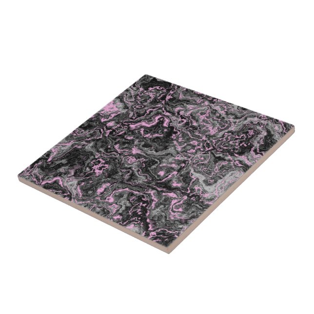 Azulejo Mármol abstracto rosa y gris (Lado)